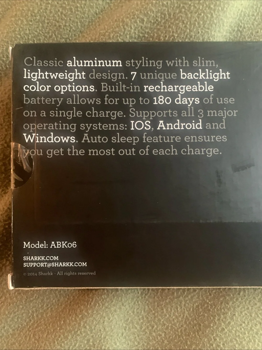 GUC Sharkk Slim Bluetooth Backlit Keyboard. Model: ABK06. Black